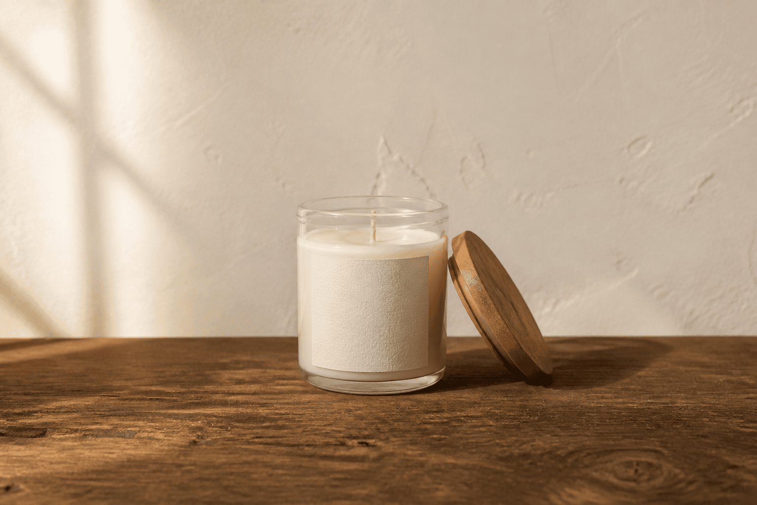 Syd's Scents 4 oz candle in a glass jar with a wooden lid